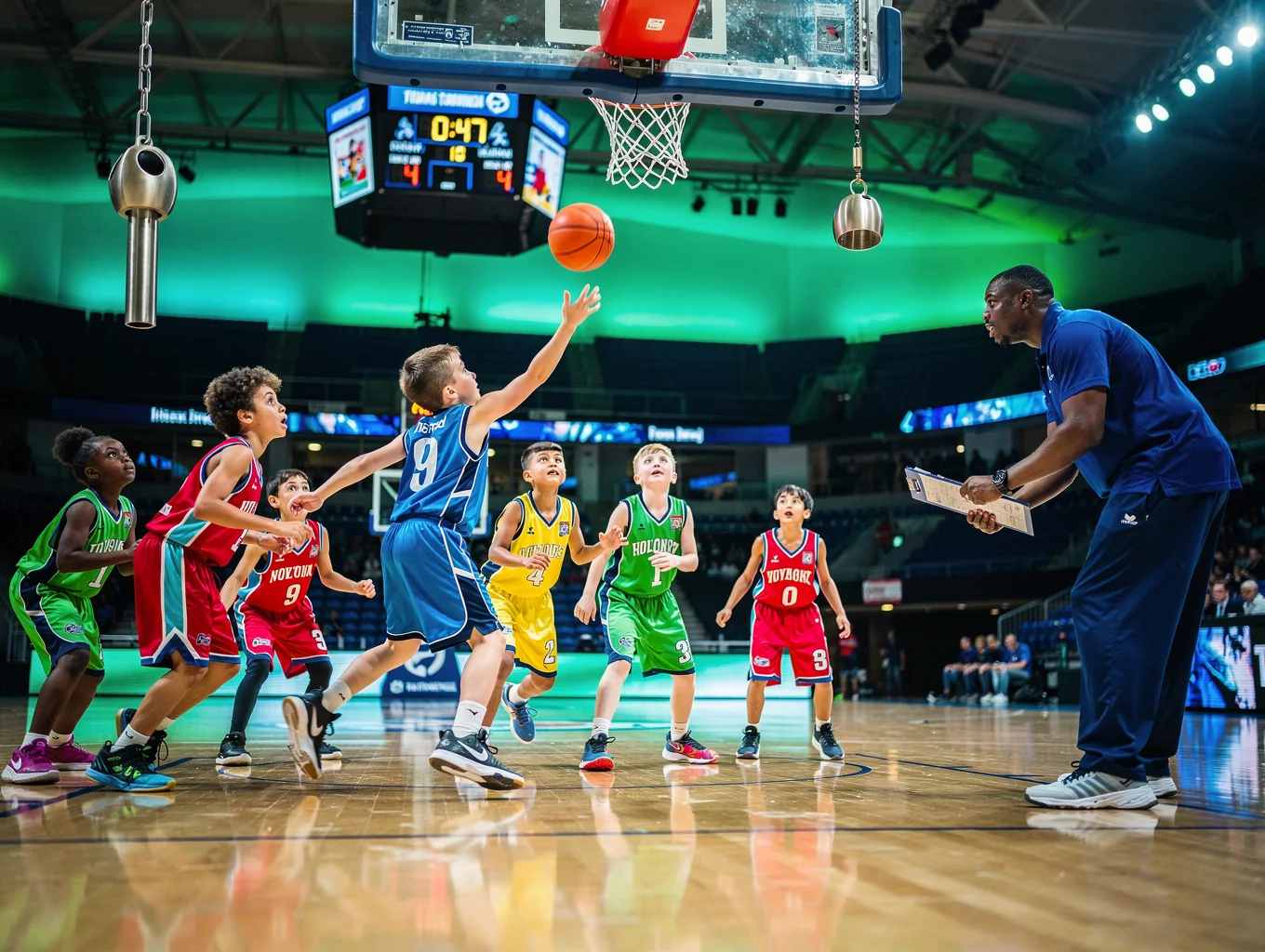 Children competing in a friendly sports tournament