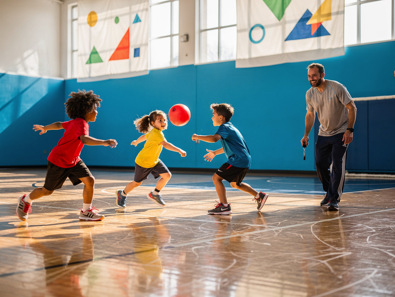 Children engaged in fun sports activities at the academy